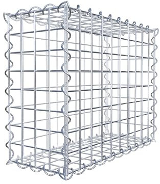 GABIONA | Gabion 50 x 40 x 20 cm | Panier à gabions avec maille 5 x 5 cm | Panier en pierre robuste avec fermeture en spirale