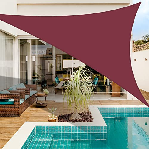NAKIHOUSE Sonnensegel Dreieckig 2x2x2m Wasserdicht Sonnenschutz Sun Segel 98% UV-Schutz Segel für Balkon Garten Terrasse Markise Camping Pool (Rot)