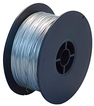 GOEBEL® - 1 x PVC-Spule Draht Edelstahldraht V2A - A2 - AISI 304 Ø1,2mm - 1kg - ca.113 Meter - Basteldraht Flechtdraht Spanndraht Bindedraht Stahldraht Deko-Draht