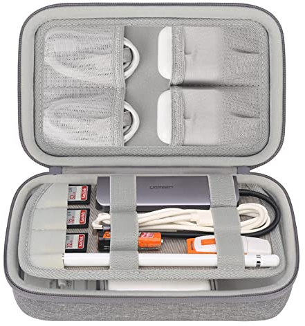 Elonbo Elektronikzubehör Organizer, Reise Zubehör Organizer Tasche, Tragbare Elektronische Kabeltasche für Ladegeräte,Festplatten, Zubehör,Kabel,USB Stick,SD Karten,USB-HUB,Kameraequipment, Grau