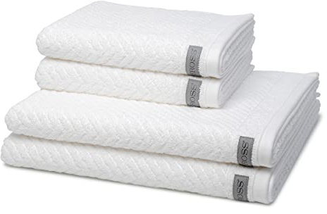 Ross - Smart - 2 X Handtuch 2 X Duschtuch - im Set (4er Set Weiß)