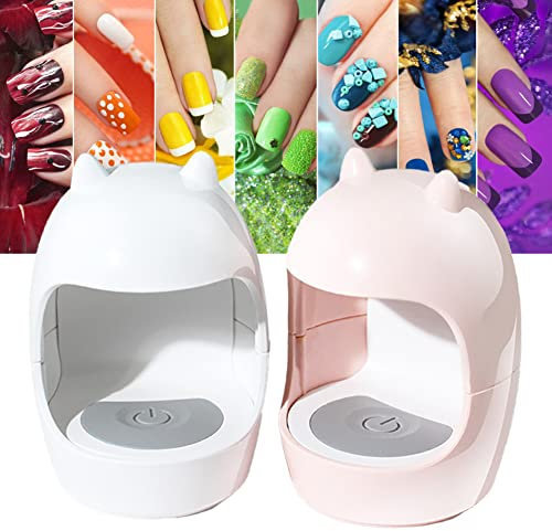 VCFDZCFD 2 Pack Mini LED Nail Lamp, Cute Gel Lamp 6W U V Dryer Polish Curing Light Quicky-Dry DIY Art Tools Portable Automatic Sensor Manicure Kit for Fingernail & Toenail