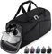 Rieeyrslza Bolsa de Deporte 40L Bolsa Deporte Gimnasio Bolsa Gimnasio de Viaje con Compartimento Impermeable Plegable Hombre Bolsas Gimnasio Bolsa de Viaje para Viajes Deporte Fitness(Negro o2)