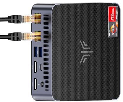 NiPoGi Mini PC Fanless, Celeron N5100 8GB RAM 256GB SSD, 700g Mini PC desktop 11 Office Multimedia Computer UHD 4K@60Hz/2-Display/Presa rimovibile/WiFi5/HDMI2.0