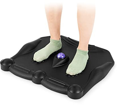 GOPLUS Anti-Ermüdungsmatte, ergonomische Stehmatte mit Massagekugel & Fußmassagepunkten, Rutschfester Unterseite, Komfort-Bodenmatte, Massagematte für Zuhause, Büro, Küche, Garage, Schwarz