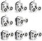Replacement Shower Door Fixing Wheels 25mm in Chrome - 4x Top & 4x Bottom - Fits Glass 4-6mm (25mm)
