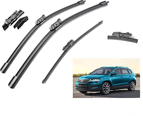 Scheibenwischer Für SKODA Karoq 2017-2020 26 + 18 + 13 vorne Hinten Wischerblätter Bürstenschneider Zubehör Windschutzscheibe