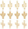BENECREAT 16 PCS 4 Stil 18K Vergoldete Kaktus-Anhänger, Kaktus-Links-Charms Für DIY-Halsketten-Ohrring-Armband-Schmuckherstellung Und Basteln, 4pcs / Style