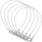 DOITOOL 4Pcs Stainless Steel Safety Cable Locks, Heavy Duty Security Rope with Carabiner for Stage Lights, Luggage, Plants, 2.0Mm Thick, 19 Inches Long, Silver