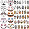 50 Blätter Halloween Temporäre Tattoos für Damen, Tag des toten Kürbisgeistes für Frauen Fake Tattoos Long Lasting für Kinder Erwachsene Männer und Frauen Temporäre Tattoos Partyzubehör Gastgeschenke