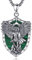 AEONSLOVE Erzengel Michael Kette Silber 925 für Damen Herren ST Michael Medaillon Anhänger Saint Michael Archangel Amulett Halskette Malachit Katholische Schmuck Religiöse Geschenk