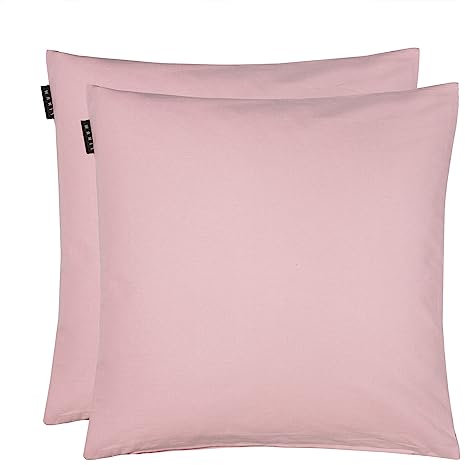 LINUM Annabell Elegant Kissenhülle 50x50 cm 2er-Pack, 100% Baumwolle, Maschinenwaschbar, Altrosa