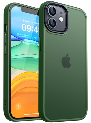 CANSHN Hülle Kompatibel mit iPhone 11 [Quadratischen Kanten] Minimalistische Transluzente Matte Schutzhülle, Military Grade Handyhülle, Dunkelgrün