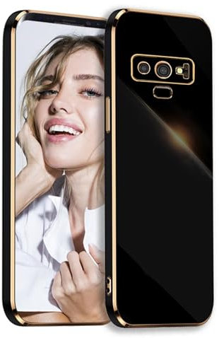 POUHYE Handyhülle für Samsung Galaxy Note 9 Hülle Original, Mädchen Galvanisierte Kameraschutz Weich TPU Silikon Schutzhülle Ultra Dünn Case Stoßfeste Hülle für Samsung Galaxy Note 9 Schwarz