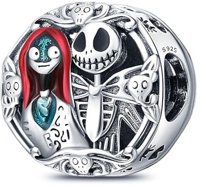 PHCLASY Nightmare Before Christmas Charm Kompatibel for Europas und Armband&Halskette 925 Sterling Silber Bead Charm Christmas Charms für Damen