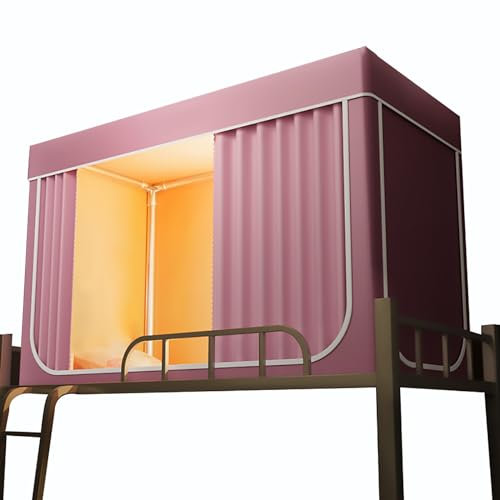 Tente de lit auvent moustiquaire,tentes de rêve Portables pour lit superposé,Espace d'intimité intérieur,Rideaux occultants et Respirants,tentes de Couchage pour Adultes et Enfants,Rose,190 * 90 * 90