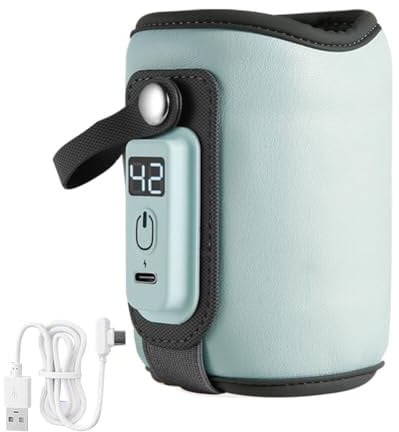 Portable Baby Bottle Warmer Bag USB Charged Car Travel Milk Warmer Baby Bottle Warmer 5 Gears Adjustable Baby Bottle Heating Bag Infant Milk Heat Keeper for Night Feeding Outing Traveling Driving