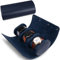 RoYiio 3 Slots Zylindrische Uhrenbox, Uhrenrolle Reisetasche Vintage Uhrengehäuse für Männer Frauen - Blau Upgrade-Version