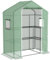 Outsunny Serre de Jardin PE avec étagères 3 Niveaux, Serre de Balcon, bâche renforcée 135 g/m², châssis en Acier, Porte zippée Enroulable, pour légumes Plantes Fleurs, 140x73x190 cm, Vert