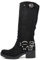IF Fashion Scarpe Stivali da Donna Al Polpaccio Biker Motociclista Con Fibbie Anfibi Camoscio 660-5 nero N.40