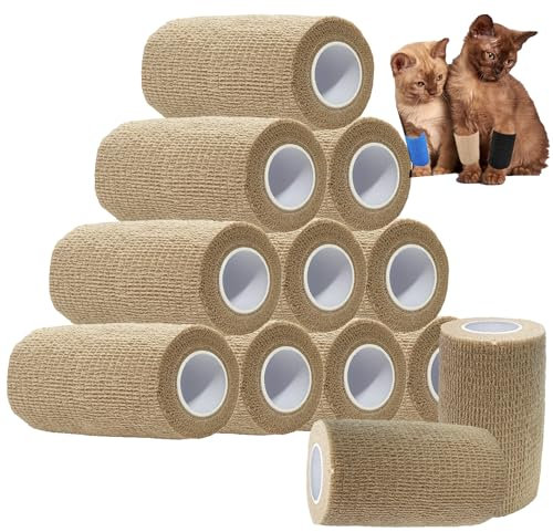 ANAMPION Selbstklebender Verband, 7.5cmx4.5m Non-Woven Selbsthaftende Bandage für Mensch und Tier, Flexibel Elastische Binde für Sport,Haustiere(Farbe)