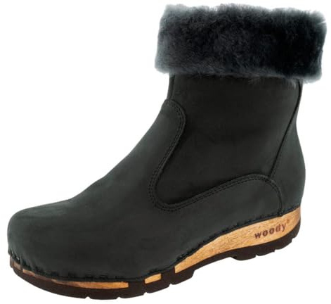 woody Damen Elke Clog Stiefelette, Nero, 37 EU