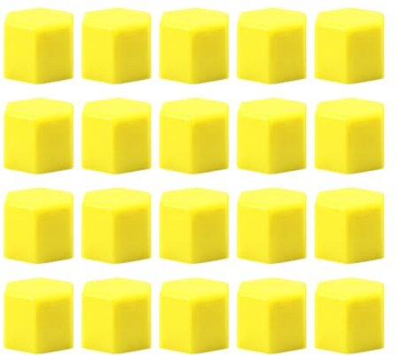 JNNJ 20 Pièces Capuchons De Boulons De Roue De Voiture, Cache-écrou Hexagonal Universel 17mm pour Roue Voiture, Capuchons Protection en Silicone pour Ecrou Boulon Pneu Extérieur Voiture(Jaune)