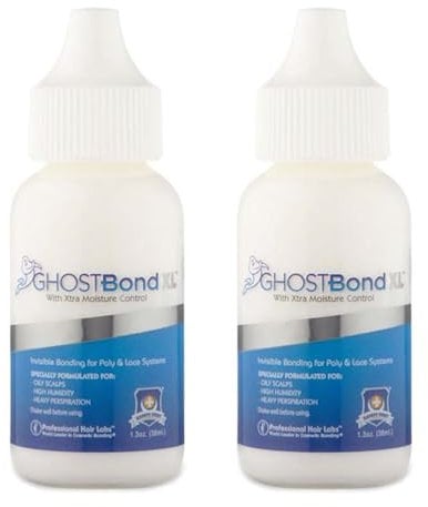 2pcs Lace Wig Adhesive Glue Hair Strong Waterproof Bonding Glue For Wigs & Hairpieces Humidity-Resistant Safe Skin (2 Pack 38ml)