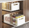 YunNasi Organiseurs de Tiroirs de Cuisine Tiroir Coulissant Placard de Cuisine Organiseurs Tiroirs (Blanc, 2pièce 38Dx25Wx19H CM)