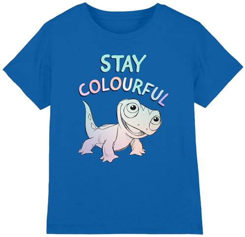 Frozen Stay Colourful with Fire Spirit, Bruni Unisex Kids T Shirt, Royal, 7-8 Years