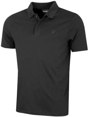 Lyle & Scott Herren Tonal Eagle Golf-Poloshirt Baumwolle - Tiefschwarz - M