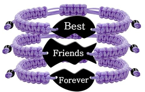 Zircobic anpassbare lasergravierte Edelstahl-Freundschaftsarmbänder, 3-teiliges Herz-Puzzle-Set, modische personalisierte Freundschafts-Pendant-Armbänder, einzigartiger Freundschaftsschmuck