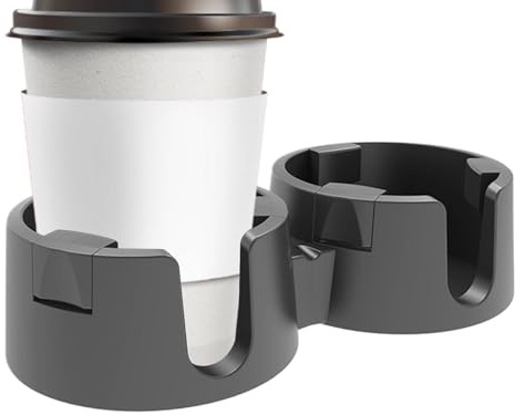 Anti-Spill Cup Holder Spill-Proof Adhesive Stable Double Drink Coaster | Smooth Flat Desk Coaster, Non-Tipping Beverage Stand for Living Room, Dorm, Home