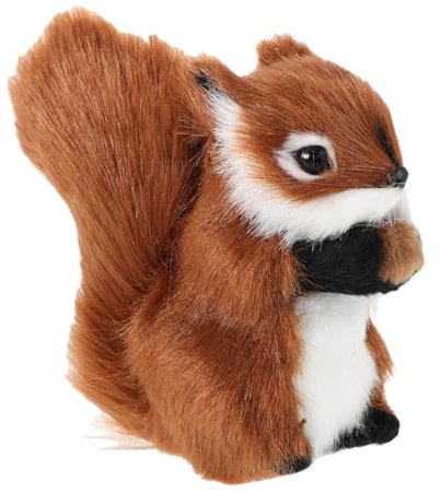 HANABASS Niedliches Plüschtier Eichhörnchen, Braun - Realistisches Kuscheltier & Dekofigur für Wald-Themen Deko, Kinderzimmer, Wohnaccessoires oder als Geschenk - Weiches Stofftier