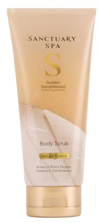 Sanctuary Spa Golden Sandalwood Body Scrub, No Mineral Oil, Cruelty Free and Vegan Exfoliating, 200 ml