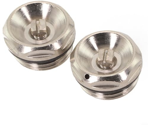 Manual Towel Radiator Air Vent, 2 PCS 1/2 Inch Brass Radiator Bleed Valve for Manual Air Release Nickel Plated Copper Vent Cock Efficiently Vents Air and Prevents in Central Heating Systems