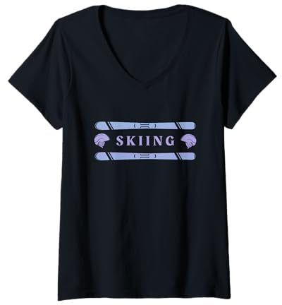 Damen Ski, Alpine Skiing, T-Shirt mit V-Ausschnitt