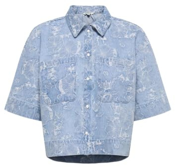 ONLY Damen Onlcleo-AUDE Ss Jaquard DNM Shirt Noos Onlcleo-AUDE Ss Jaquard DNM Shirt Noos (1er Pack)