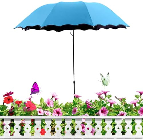 Generisch 2er Set Pflanzenschutzschirm Ø 95cm, Garten Sonnenschirm für Pflanzen & Hortensien, Angelschirm mit Erdspieß, Pflanzenschirm klappbar, UV-Schutz Regenschirm für Außen, 125cm hoch
