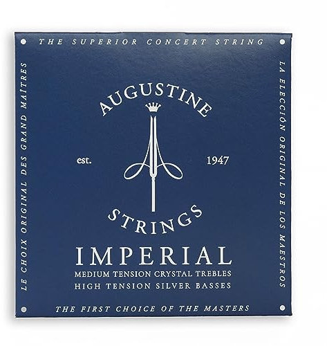 Augustine, Corde per chitarra classica Imperial Crystal Nylon medium, Set Imperial Blue