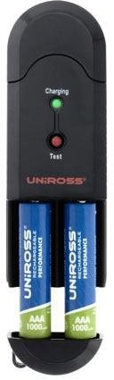 Uniross USB Charger + 2 x AAA 1000mAh Performance Batteries