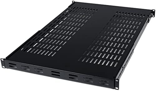 StarTech.com 1U Adjustable Vented Server Rack Mount Shelf - 175lbs - 19.5 to 38in Deep Universal Tray for 19 AV/ Network Equipment Rack (ADJSHELF)