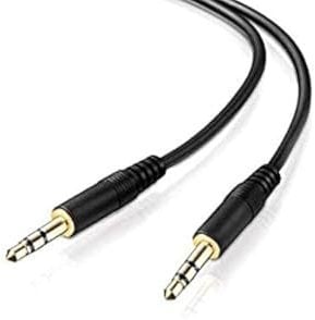 adaptare 10001 Stereo-Aux-Kabel 2-mal 3,5-mm-Stecker Klinke vergoldet Ultraslim-Design, 1,00m, schwarz