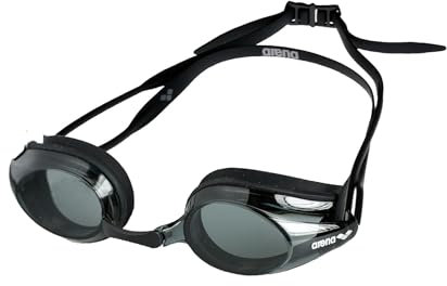 ARENA Tracks Occhialini Nuoto da Gara Unisex Adulto, Occhialini Piscina con Lenti Anti-Appannamento, Protezione UV, 4 Ponti Nasali Intercambiabili, Guarnizioni in Silicone