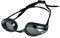 arena Tracks Unisex Adult Race Swimming Goggles, Standard Pool Goggles with Anti-Fog Lenses, UV Protection, 4 Interchangeable Nose Bridges, Silicone Seals, black-Smoke-Black