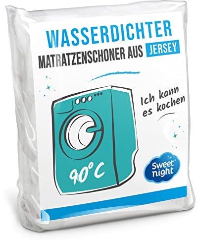 Sweet Night Sweetnight - Matratzenschoner 140x190 cm | wasserdichte und mikroatmungsaktive Matratzenauflage | Sanft und leise | Waschbar bei 90°C, Weiß