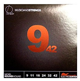 Picato 90772 Níquel ronda herida 9 – 42 cuerdas para guitarra eléctrica, juego de 6 piezas