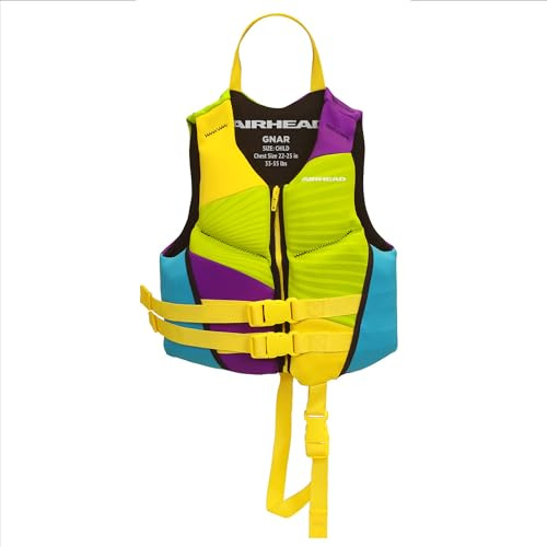 Airhead GNAR Child and Infant Kwik-Dry Neolite Flex Life Jacket, US Coast Guard Approved, Multicolour