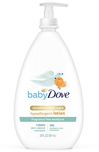 Baby Dove Face and Body Lotion for Sensitive Skin Moisture Fragrance-Free Baby Lotion 20 oz
