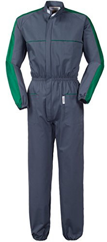 take time/lancelot Tuta da Lavoro alla Coreana con Bande Laterali A Contrasto Grigia e Verde A42307 (XL)
